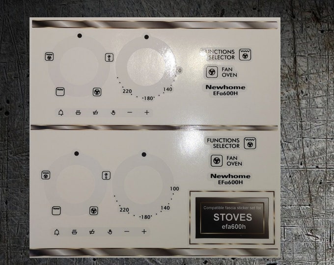 Stoves Newhome EFA600H Compatible Panel Fascia Sticker Set Etsy