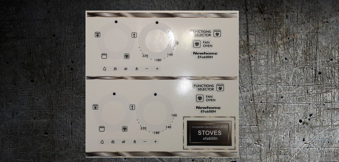 Stoves Newhome EFA600H Compatible Panel Fascia Sticker Set Etsy