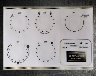 GE Appliances PP962SMSS Cooktop Compatible fascia sticker set.