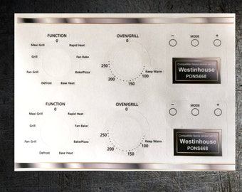 Westinghouse PONS 668 Compatible fascia sticker set x 2