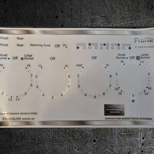 stove decals ge