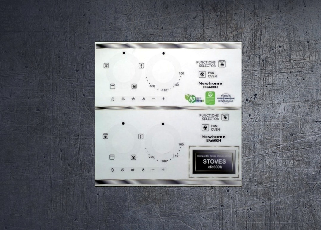 Stoves Newhome EFA600H Compatible Panel Fascia Sticker Set Etsy UK