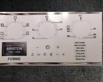 Ariston FB21, FB21.2, FB26 compatible fascia sticker set.