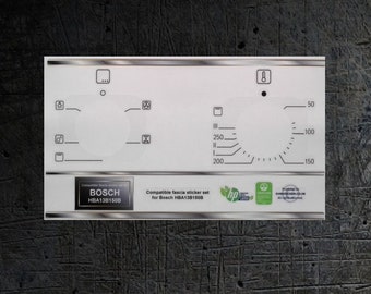 Bosch HBA13B150B compatible sticker set for worn fascia, may suit other models.