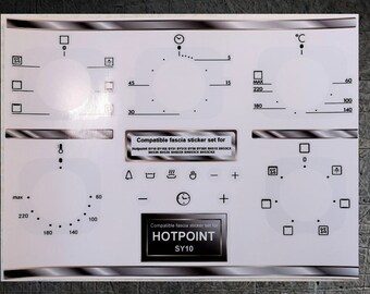 Set di adesivi per fascia compatibile Hotpoint SY10, SY51,SY56,SH51,SH53.