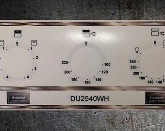 HOTPOINT DU2540, DD2540 compatible panel fascia sticker set