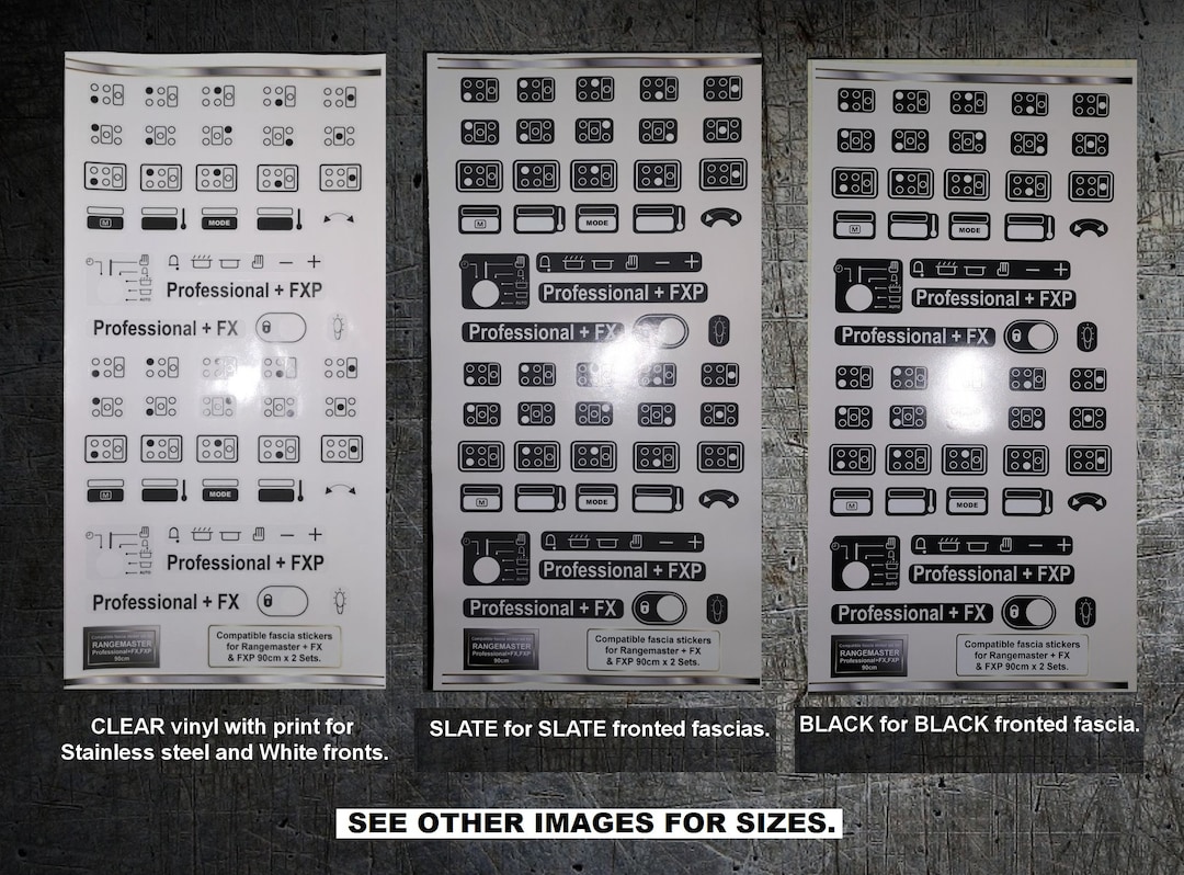 Rangemaster Professional FX & FXP Compatible Fascia Stickers. - Etsy UK