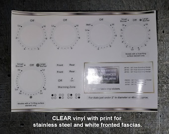 GE Appliances JS750SF3SS, JD750, JB740, JB745, JB750 Compatible fascia sticker set.