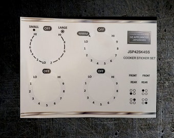 GE APPLIANCES JSP42SK4SS compatible panel fascia sticker set.