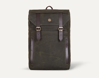 Mens Backpack,Waterproof Backpack,Laptop Backpack,Waxed Canvas Backpack