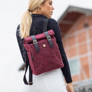 Sac à dos roll-top, Sac à dos pour femme, Sac à dos imperméable, Sac à dos décontracté