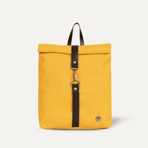 RollTop Rucksack,Mini Rucksack,Frauen Rucksack, Soft Canvas Rucksack 5-YELLOW