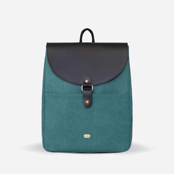 casual canvas leather backpack Canvas & Leather Backpack: Women's Casual Daypack