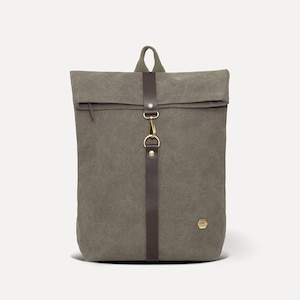 Sac à dos à revers, Sac à dos en toile, Sac à dos à revers, Sac à dos, Sac à dos unisexe, Sac à dos avec détails en cuir