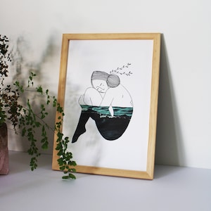 A4-Poster Untergetaucht Poetische Illustration Bild 1