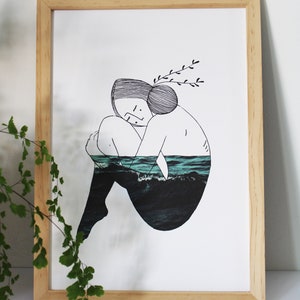 A4-Poster Untergetaucht Poetische Illustration Bild 2