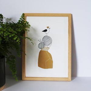 Póster A4 - Dúo acogedor - Ilustración poética