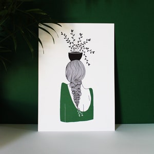 Poster A4 - Mollige vlecht - Poëtische illustratie
