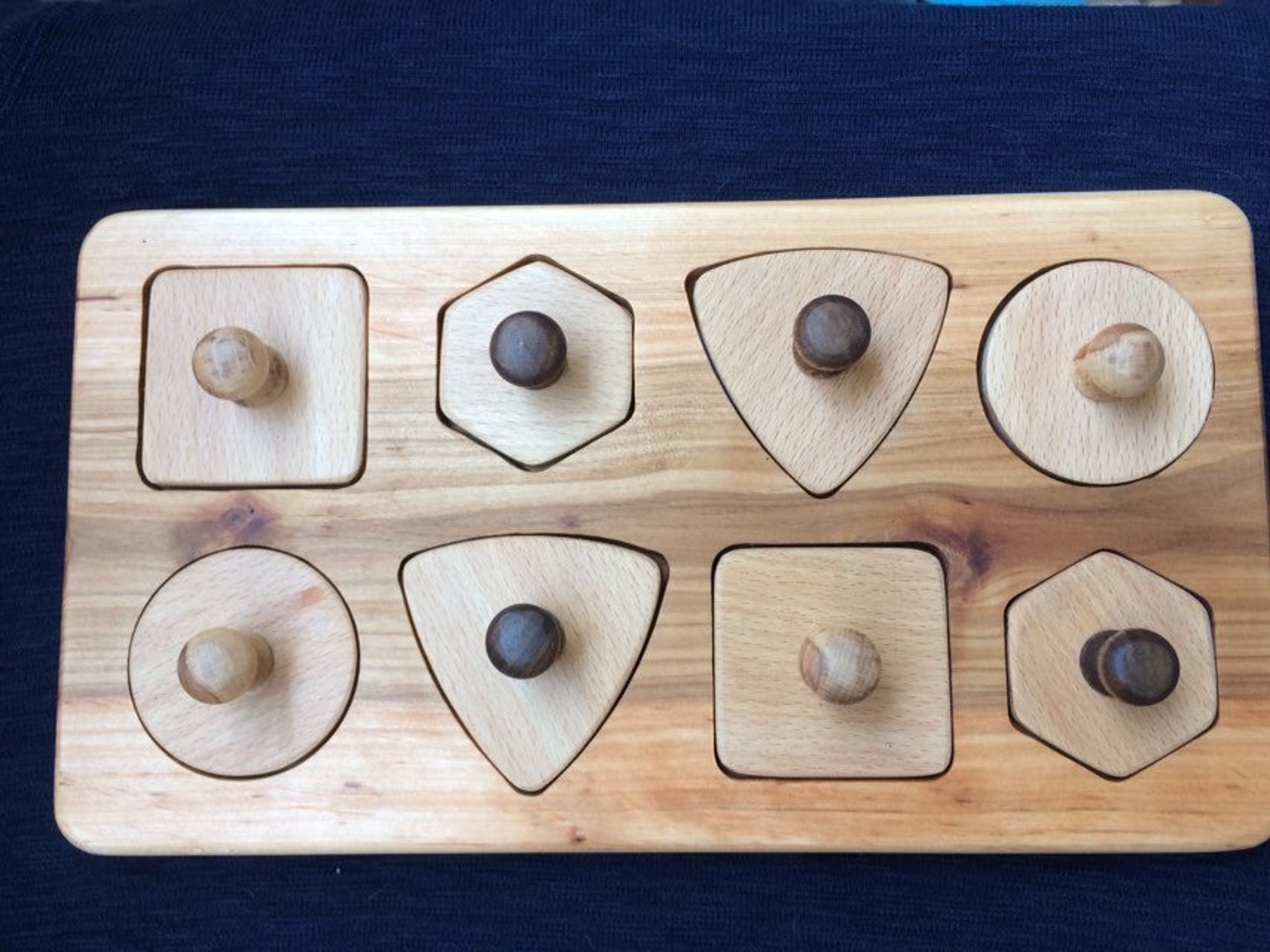 Wooden baby toy puzzle with knobs Toddlers Development Toy Etsy