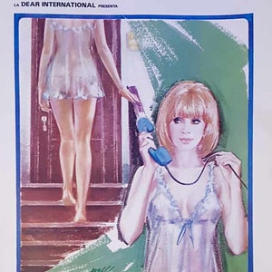 Póster de la película original vintage italiana "La ragazza di Madame Claude" 1970s