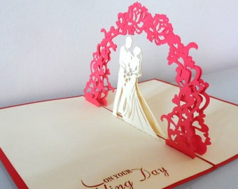 Jour de mariage des mariés - Carte pop-up 3D