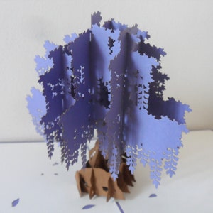 Wisteria Lilac Tree 3D Pop up Card- Mothers day, Birthday,Thank you