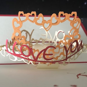 Ti amo cuori 3D pop-up card-matrimonio-fidanzamento-anniversario-amore