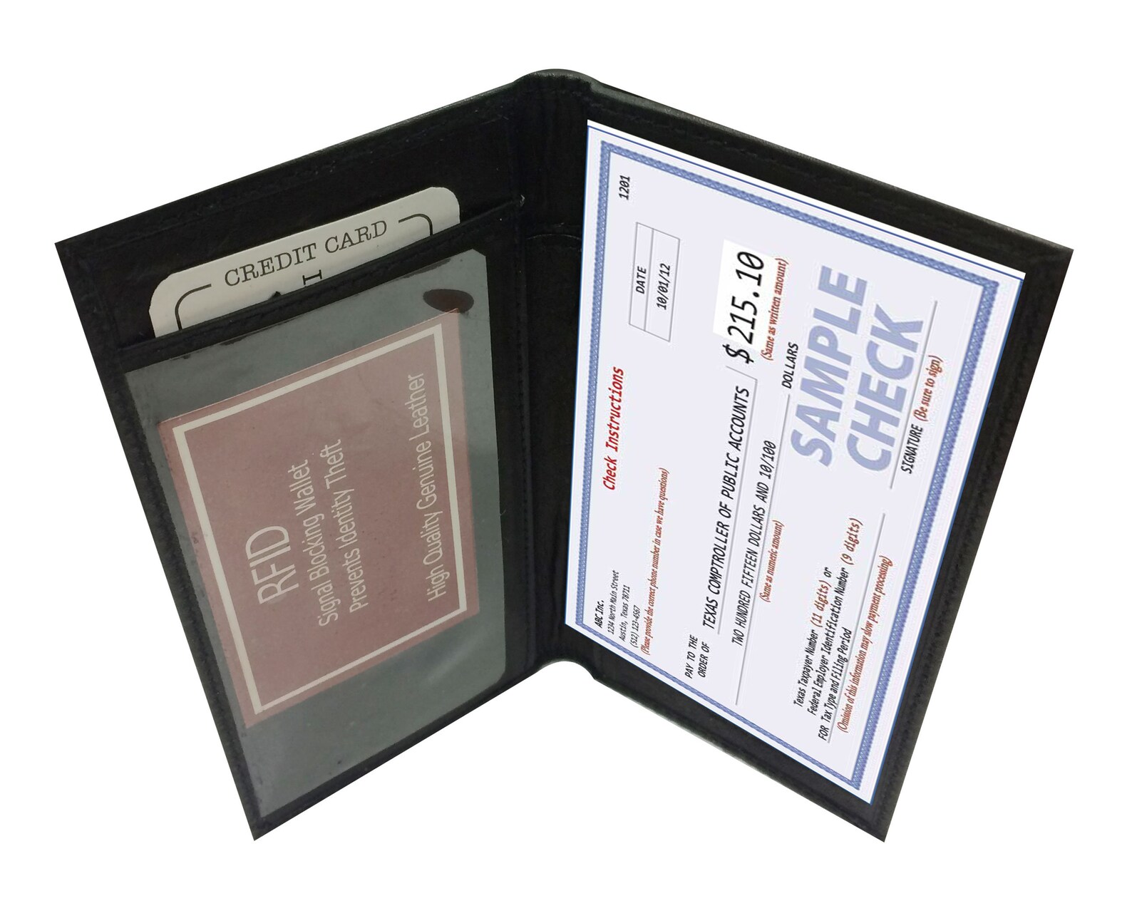 black leather checkbook covers