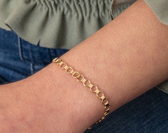 Bransoletka z grubego łańcuszka ze złota 14K, biżuteria na co dzień, bransoletka z łańcuszkiem ze złota, elegancka bransoletka, prosta bransoletka z łańcuszkiem, prezent na Dzień Matki