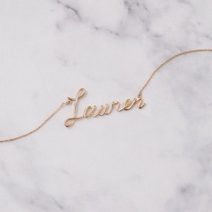 Custom Wire Name Necklace 14K 18K Gold, Personalized Name Wire Necklace Gold is a Great Gift For Her. Single Name Necklace