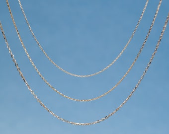Collana Oro Bianco 10K A Maglie Tonde Rolo - Catana Sottile 1,9mm Per Uomo E Donna, Disponibile 40-45-50cm