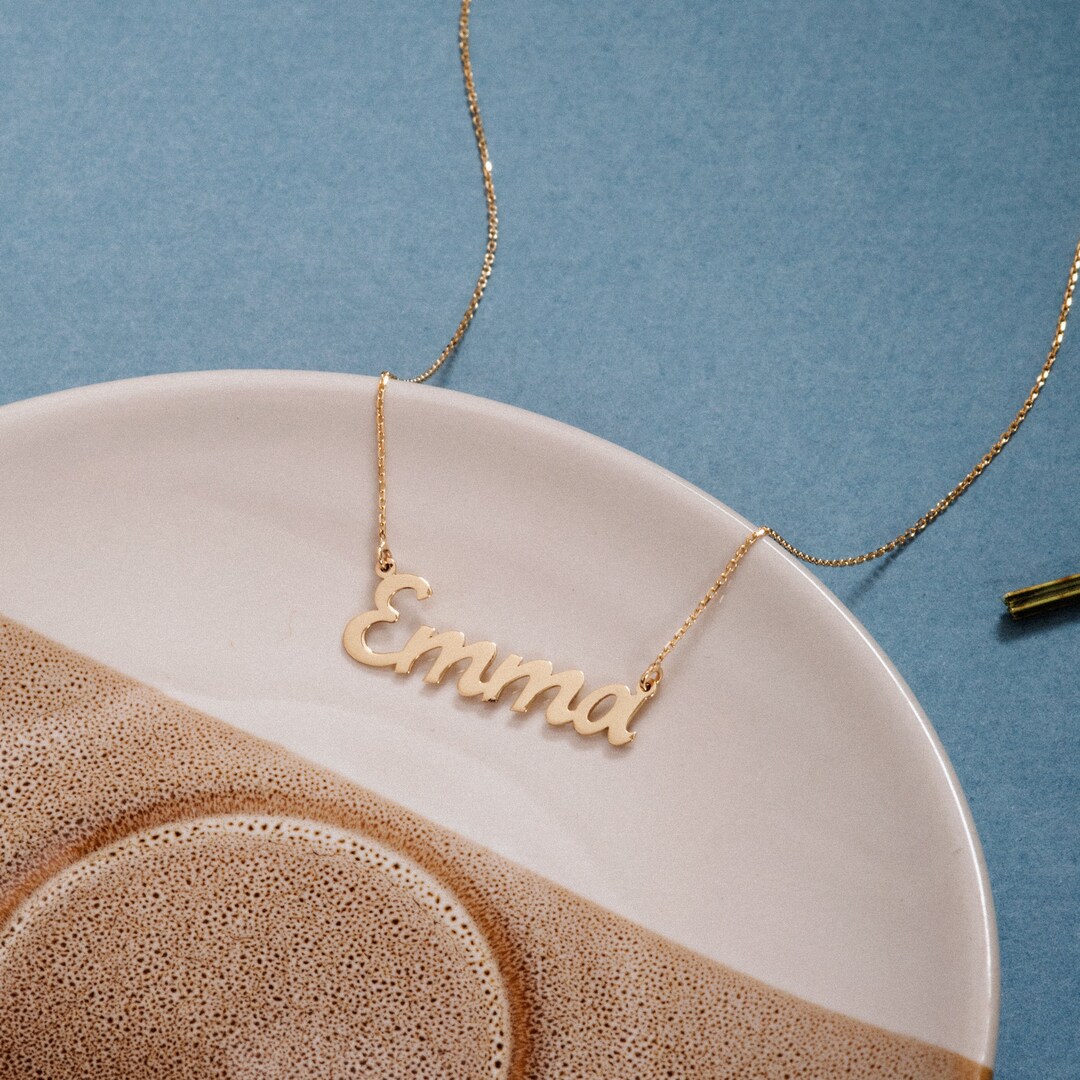 Custom name necklace real gold Clearance