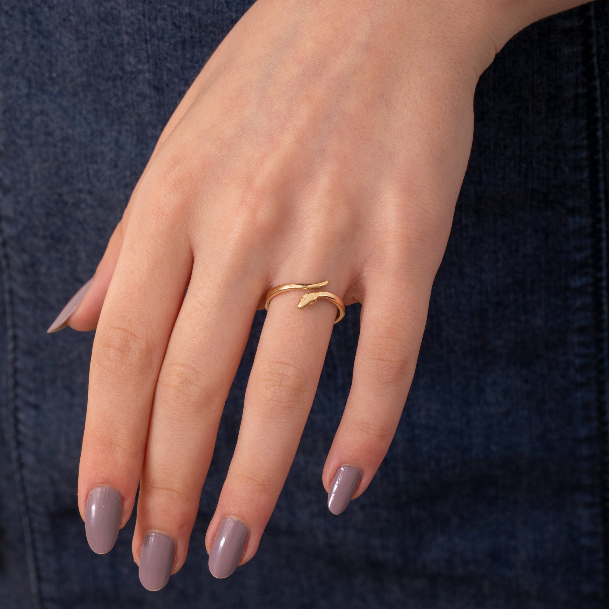 14K Gold Snake Ring, Gold Snake Ring, Snake Ring, Snake