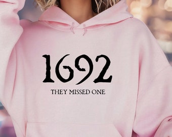 Sudadera con capucha 1692 Se perdieron uno, sudadera con capucha Salem Witch Trials, sudadera con capucha Salem Witch Trials, sudadera con capucha Salem Massachusetts Witch Trials, tamaño incluido XS - 5X