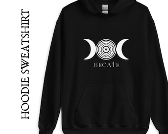Triple Moon Goddess, Goddess Hecate Wheel Hoodie Sweatshirt, Witch Goddess Hoodie Rozmiar Inclusive Shop Sizes S - 5X
