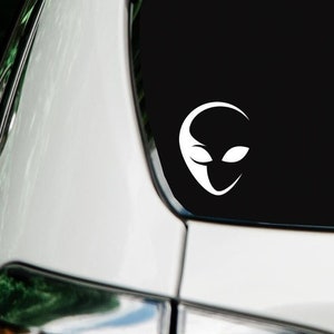 Vinyl Alien Head Decal, Alien Decal, Alien Sticker, Extraterrestrial Car Decal Sticker, Alien Laptop Decal, Alien Lover Gift, Area 51 Alien