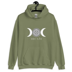Triple Moon Goddess, Goddess Hecate Wheel Hoodie Sweatshirt, Witch ...