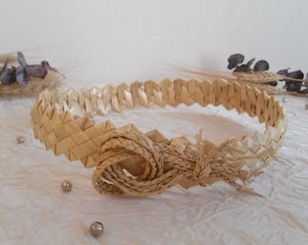 Straw bridal crown, wedding crown, ceremonial crown, straw crown for the bride, straw bridal crown.