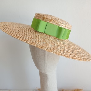 Natural straw boater, straw boater, Provencal boater, charming wedding hat, summer hat, beach hat.