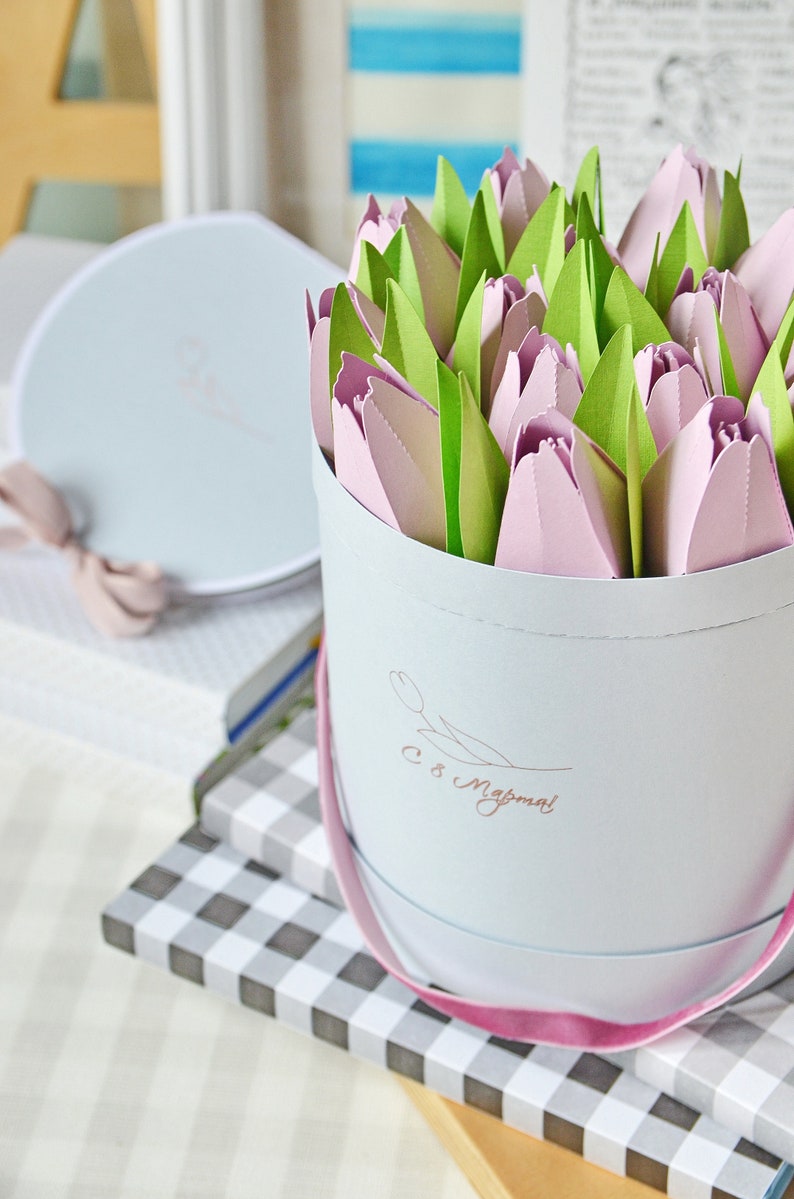 Download Tulip box and floral pop up card SVG Silhouette PDF Design | Etsy