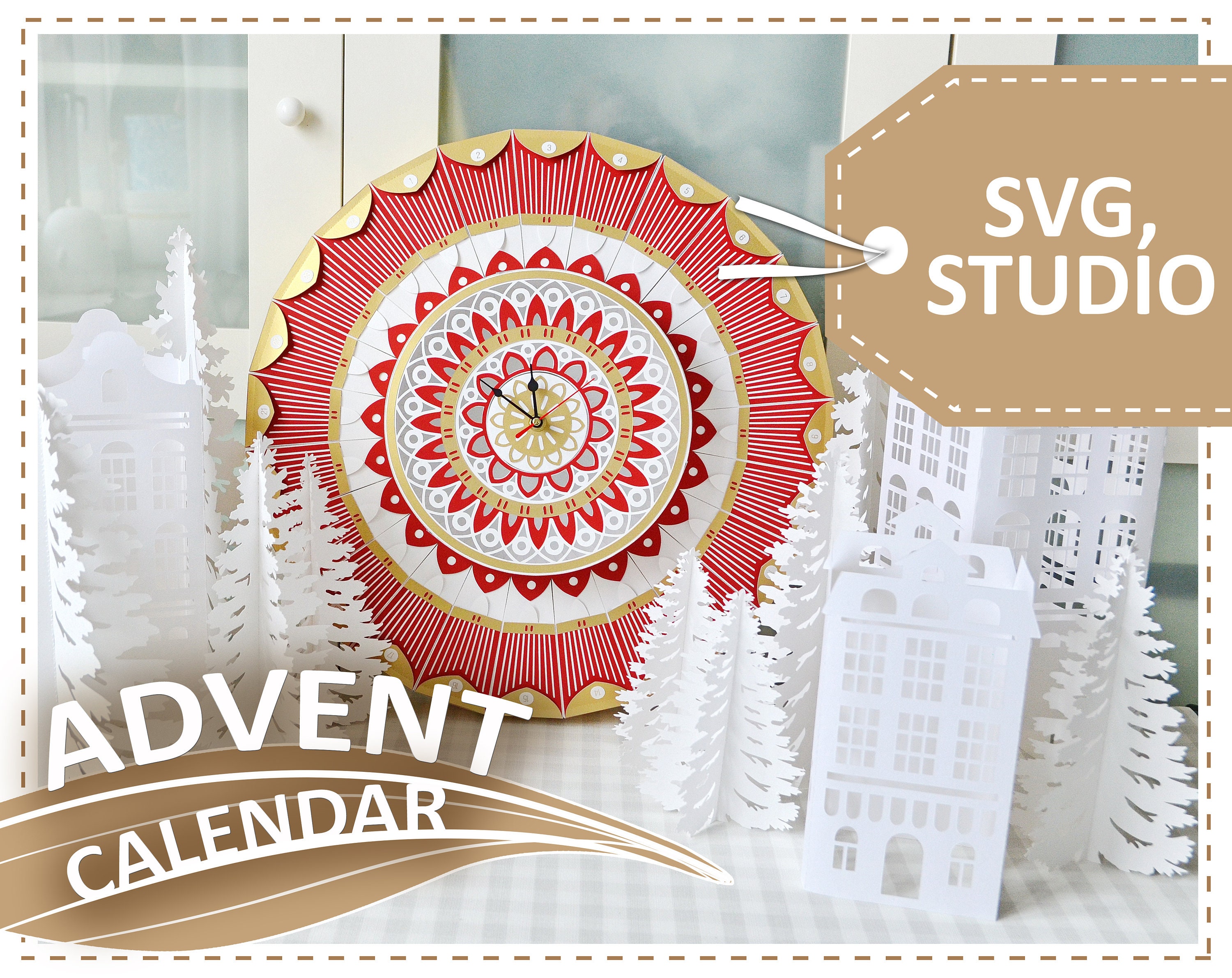 Download Christmas Advent Calendar For 24 And 31 Days Svg Silhouette Etsy