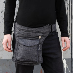 Belt bag - Cliff - pinstripes - anthracite - bum bag - hip bag