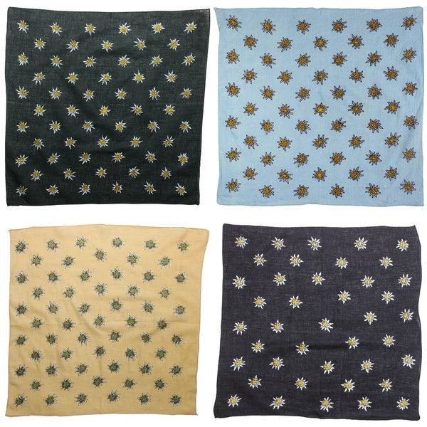 Bandana scarf - Edelweiss large 4 cm - square headscarf - various colors