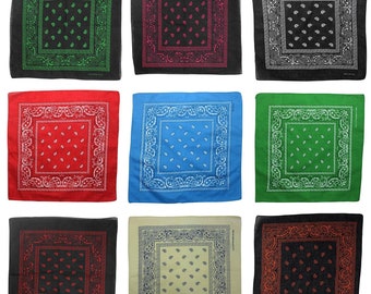 Bandana Tuch - Paisley Muster 02 - quadratisches Kopftuch - verschiedene Farben