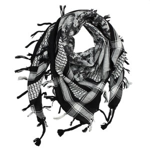 Face mask Pali cloth camouflage pixels - black - white - Kufiya PLO cloth