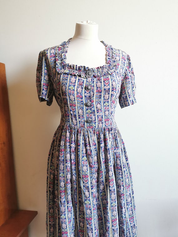 1940’s cold rayon dirndl folklore dress size M Me… - image 3