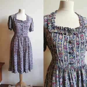 1940’s cold rayon dirndl folklore dress size M Medium
