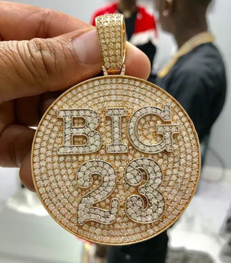 Customize pendant fully iced out in 925 sterling silver with Etsy