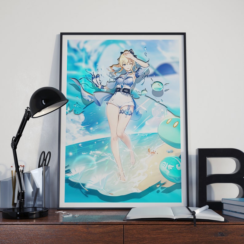 Jean Splash Art Genshin Impact Poster Genshin Impact Poster Etsy UK