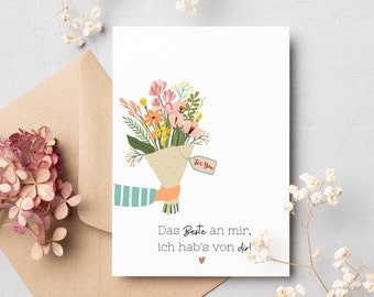 Geburtstagskarte - Muttertag - Mama - Freundin - Grußkarte - Postkarte - Blumenstrauß